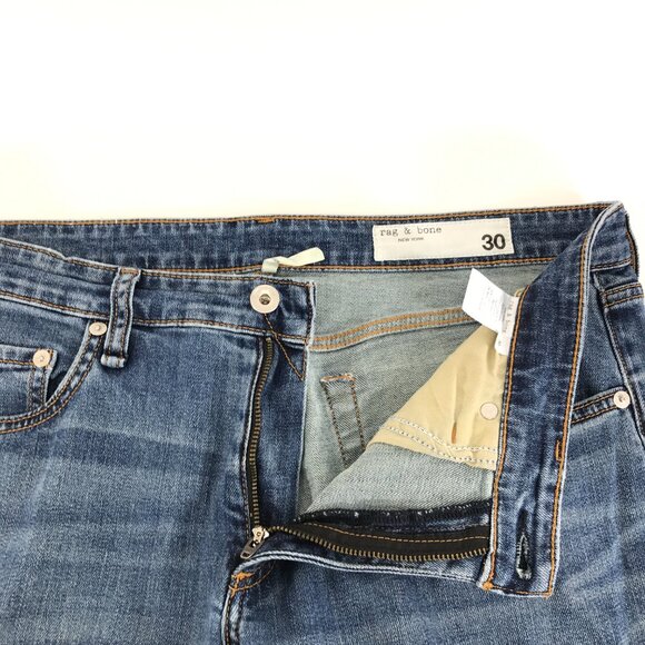 Rag & Bone Dre Low Rise Slim Boyfriend Jeans Women's Size 30 Bellview Blue Denim - Picture 3 of 12